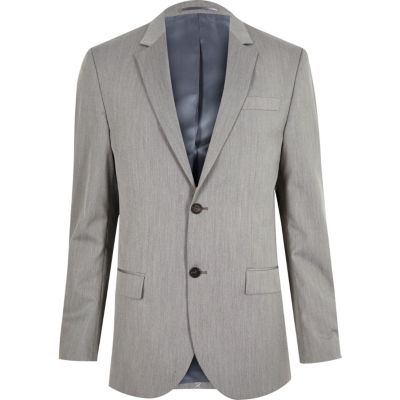 Grey tailored suit jacket